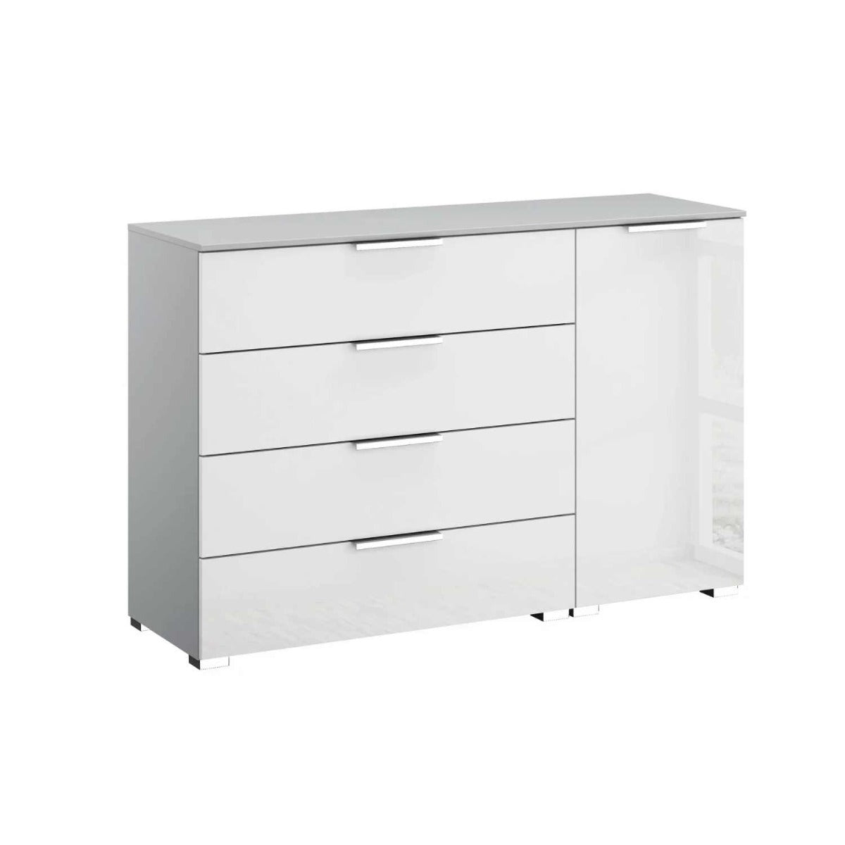 Oakwood Rauch Fontana Glass 1 Door 4 Drawer Wide Chest Choice of Colours