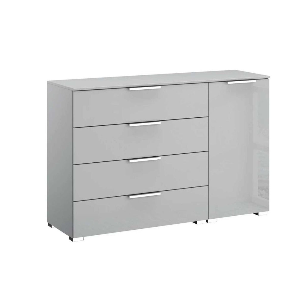 Oakwood Rauch Fontana Glass 1 Door 4 Drawer Wide Chest Choice of Colours