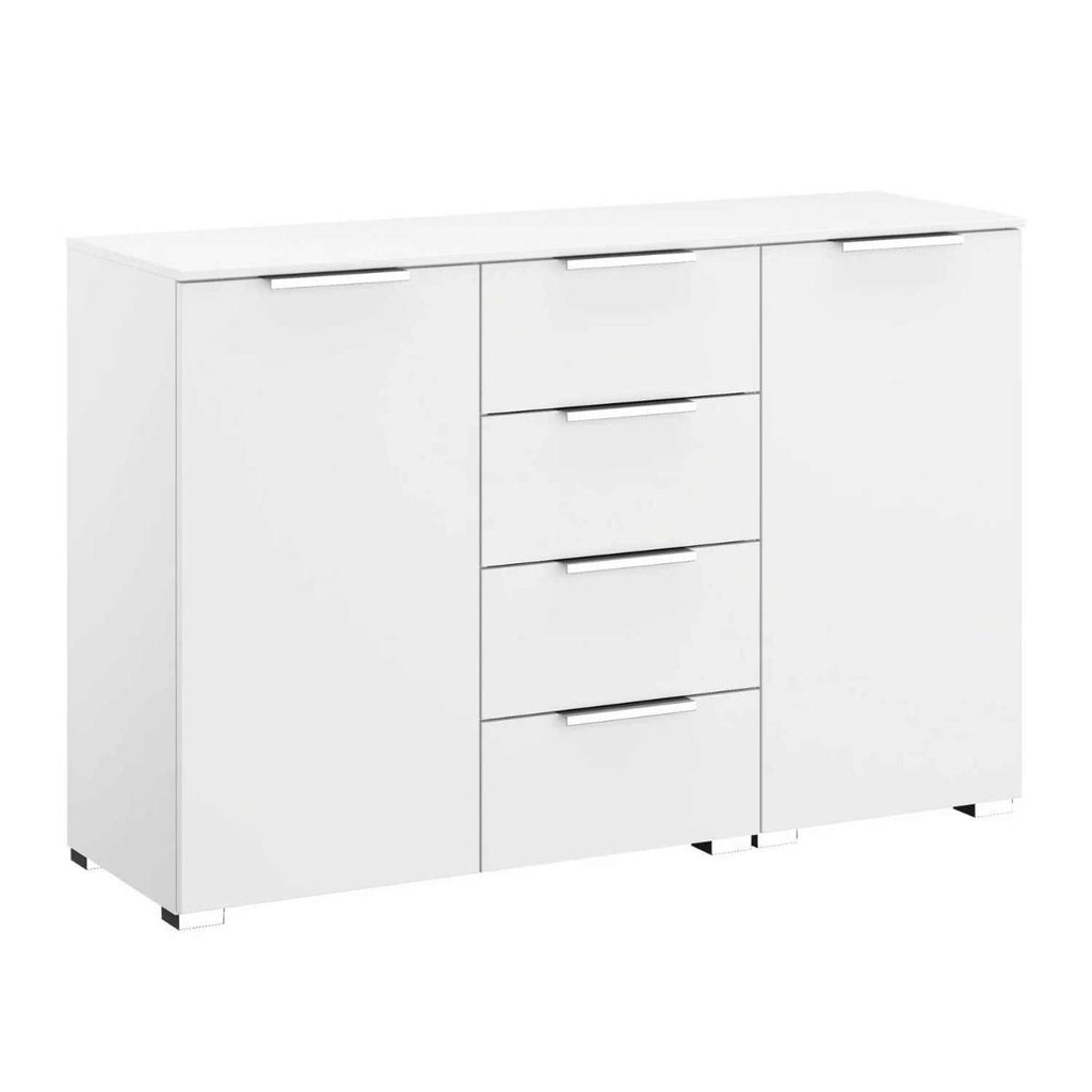Oakwood Rauch Fontana 4 Drawer 2 Door Chest - Choice Of White, Silk Grey Or Graphite Colour