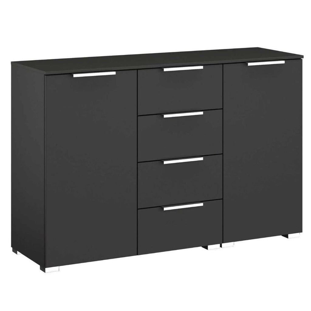 Oakwood Rauch Fontana 4 Drawer 2 Door Chest - Choice Of White, Silk Grey Or Graphite Colour