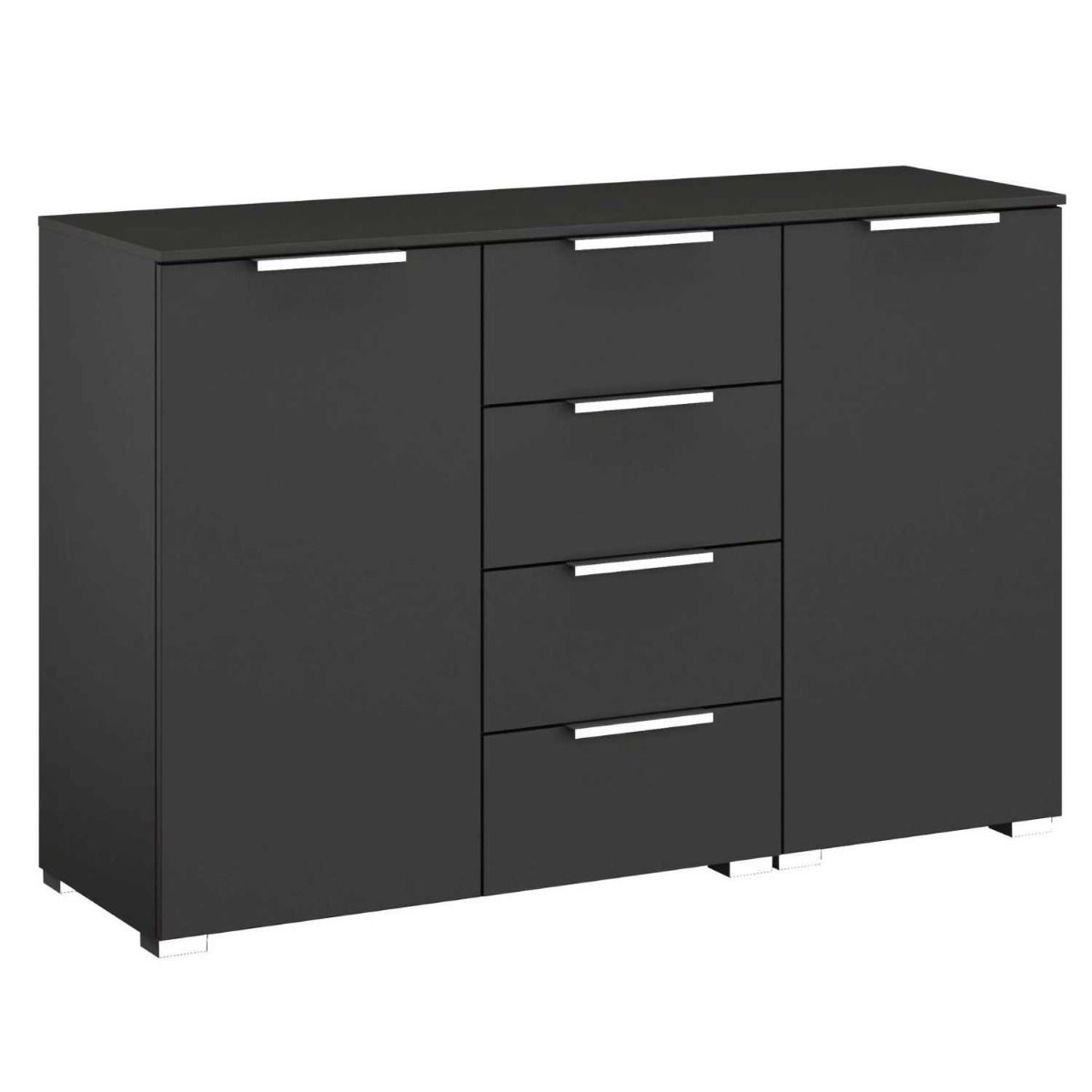 Oakwood Rauch Fontana 4 Drawer 2 Door Chest - Choice Of White, Silk Grey Or Graphite Colour