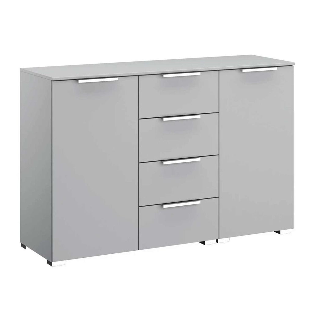 Oakwood Rauch Fontana 4 Drawer 2 Door Chest - Choice Of White, Silk Grey Or Graphite Colour