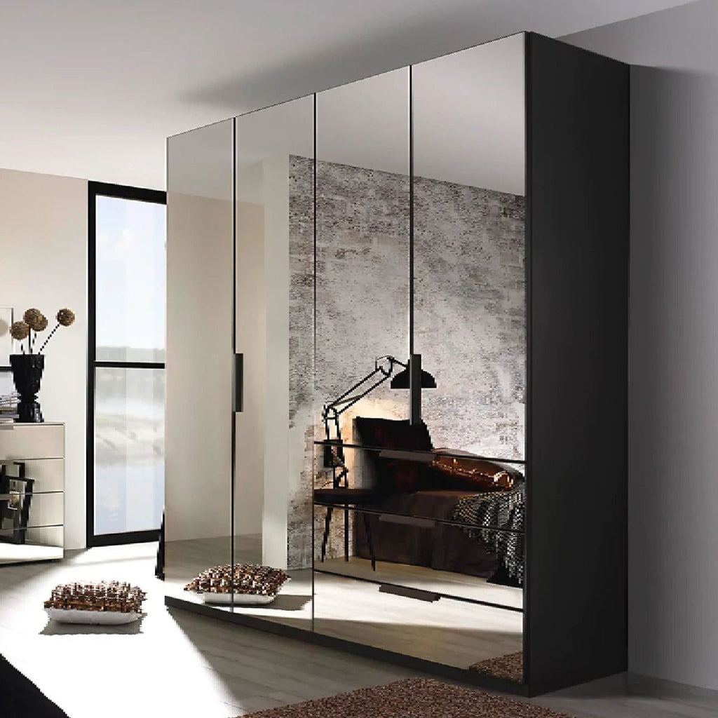 Oakwood Rauch Miramar Full Mirror Front 4 Hinged Door Combi Wardrobe