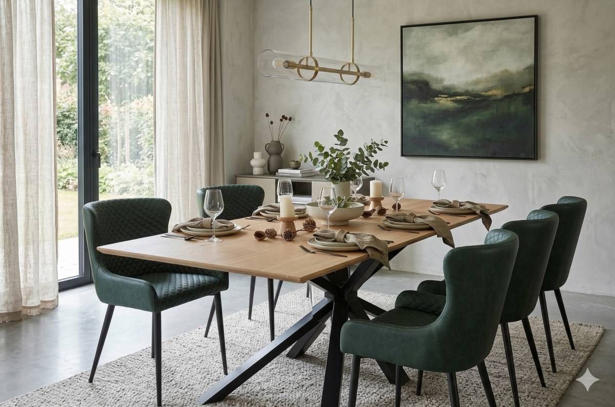 Oakwood Harlow 180 Fixed Top Dining Table Set