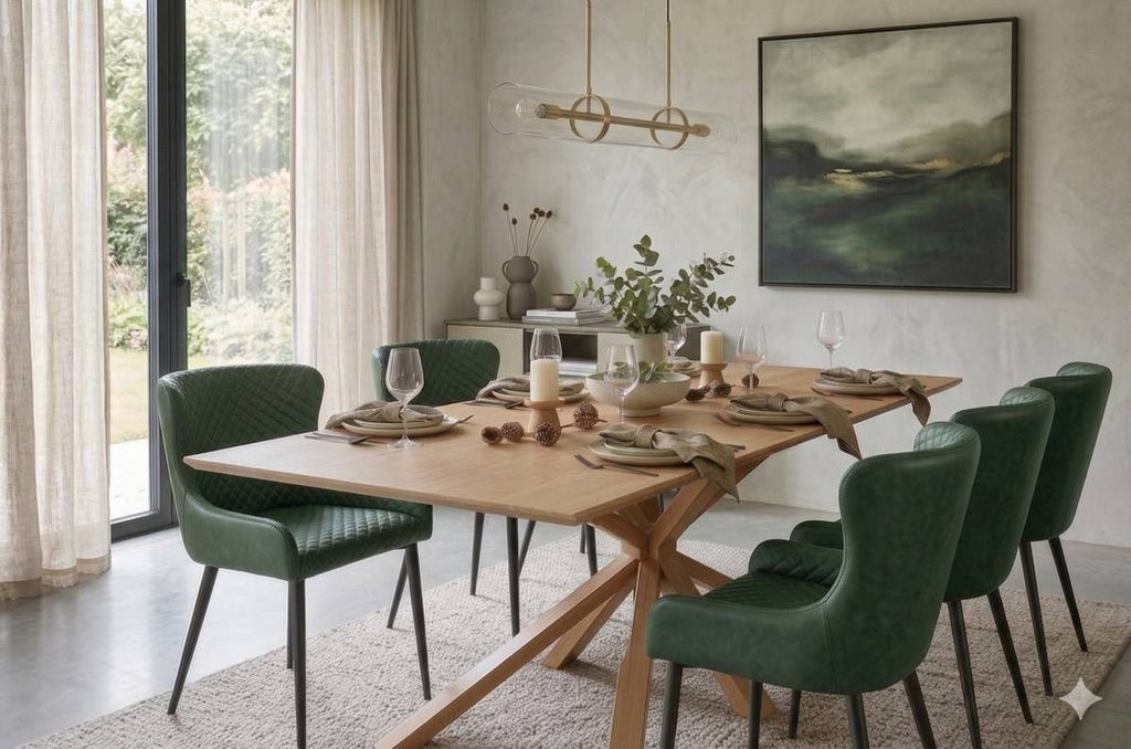 Oakwood Harlow 180 Wooden Base Dining Table Set