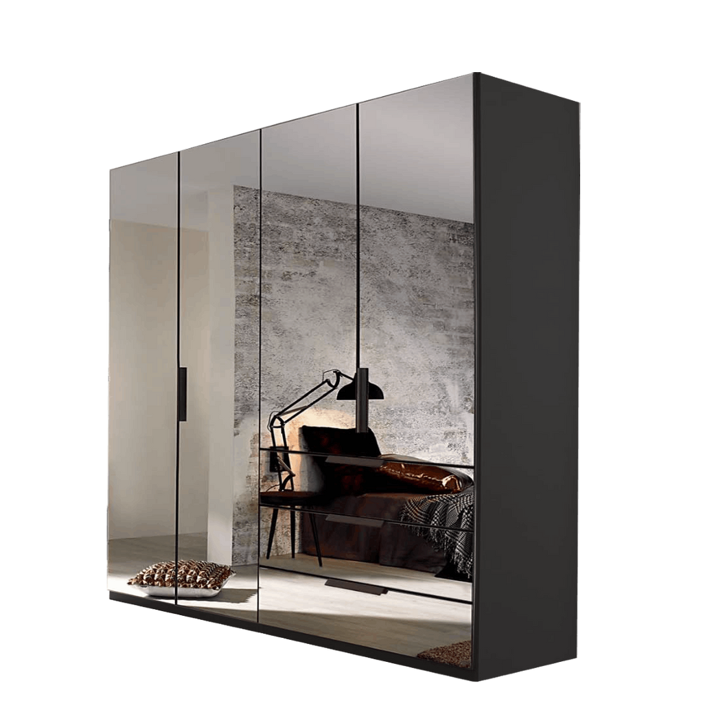 Oakwood Rauch Miramar Full Mirror Front 4 Hinged Door Combi Wardrobe