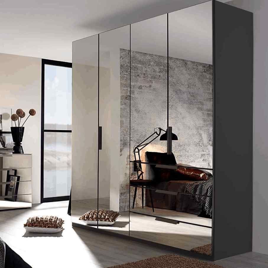 Oakwood Rauch Miramar Full Mirror Front 4 Hinged Door Combi Wardrobe