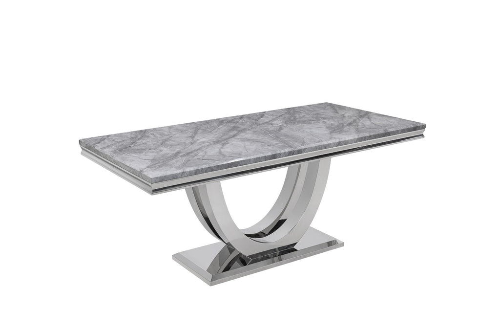 Oakwood Denver 1.8M Grey Marble Top Dining Table