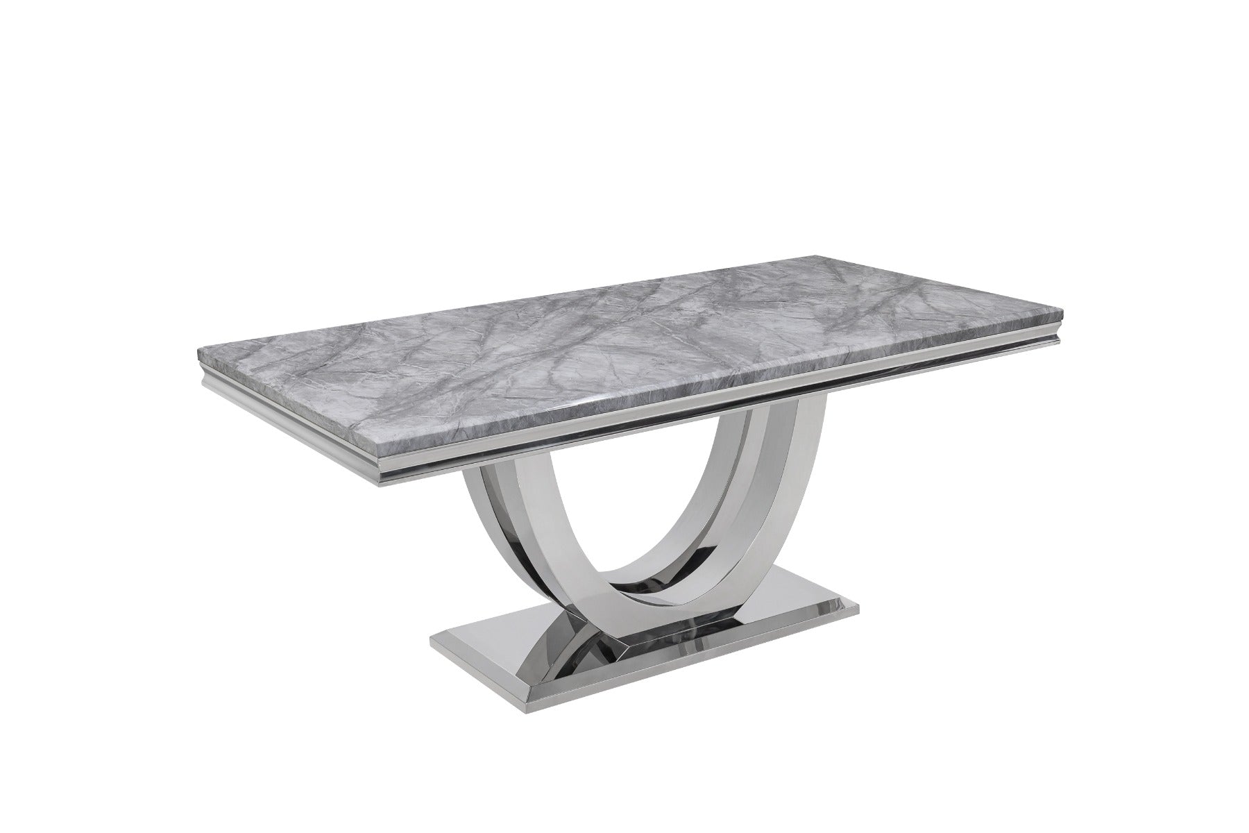 Oakwood Denver 1.8M Grey Marble Top Dining Table