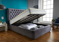Oakwood Olivia Wingback Fabric Upholstered Bed Frame