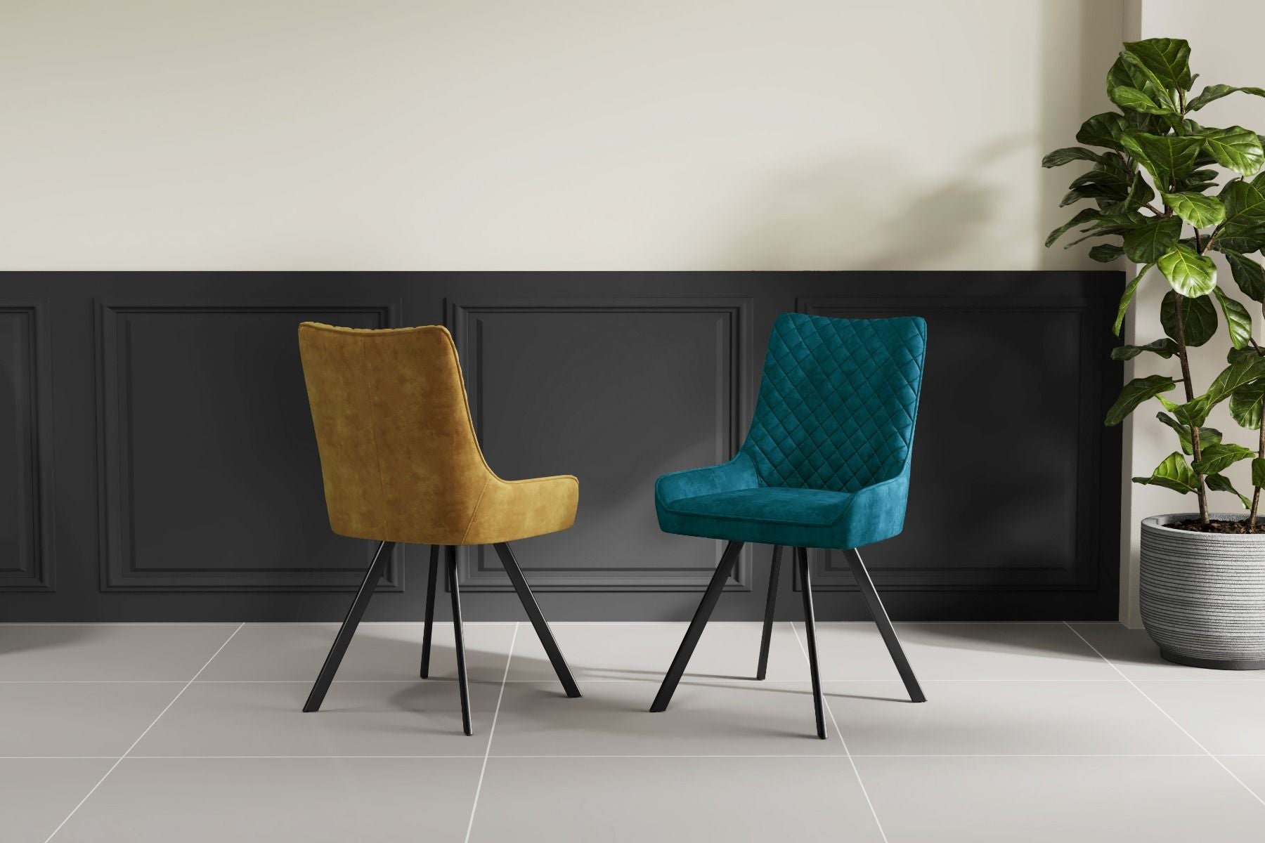 Oakwood Lagera Velvet Dining Chair