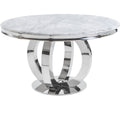 Oakwood Oracle 130cm Round Grey Marble Dining Table