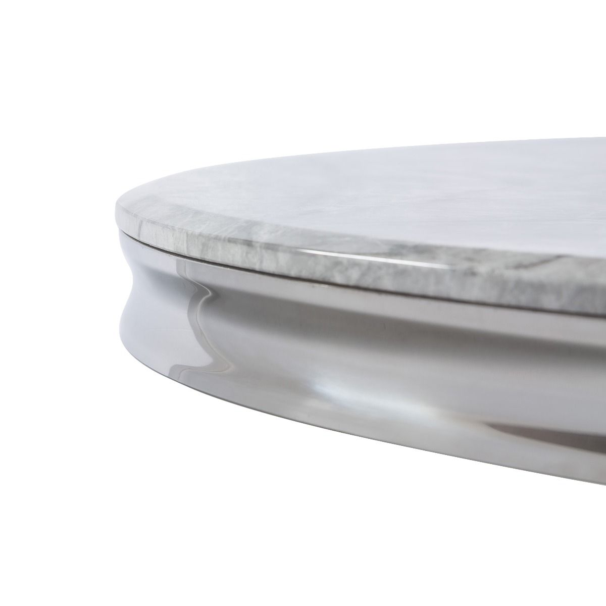 Oakwood Oracle 130cm Round Grey Marble Dining Table