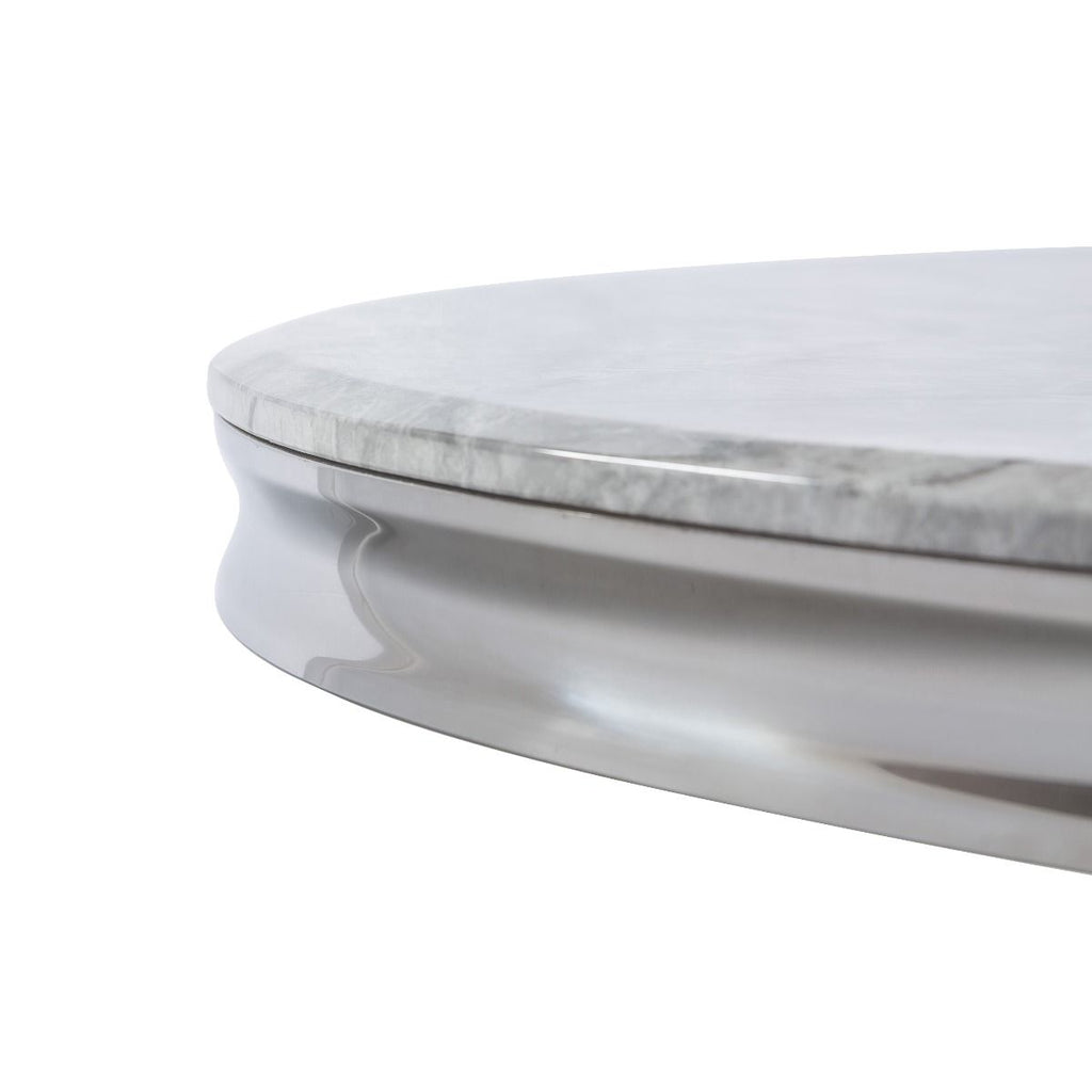 Oakwood Mitzi 130cm Round Grey Marble Dining Table