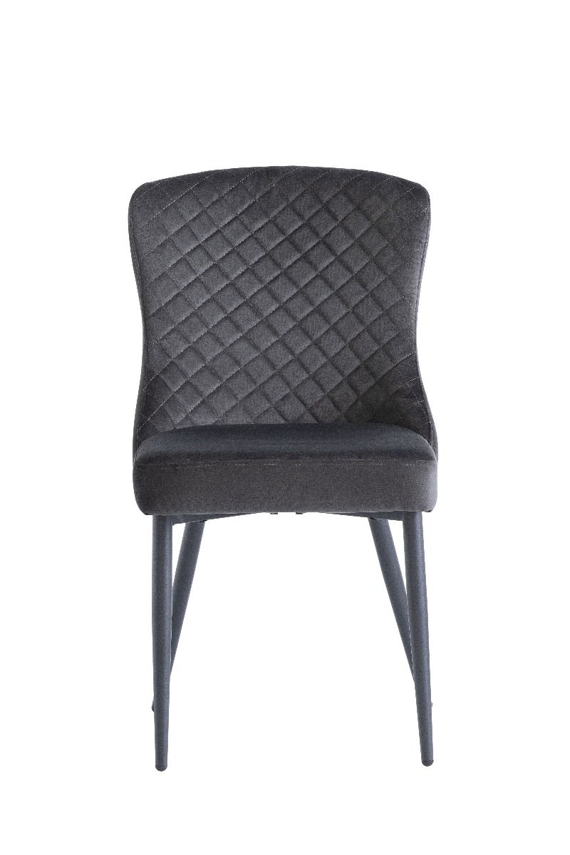 Oakwood Talia 1.2m Round Dining Table - Grey with Harley Velvet Dining Chairs - Graphite