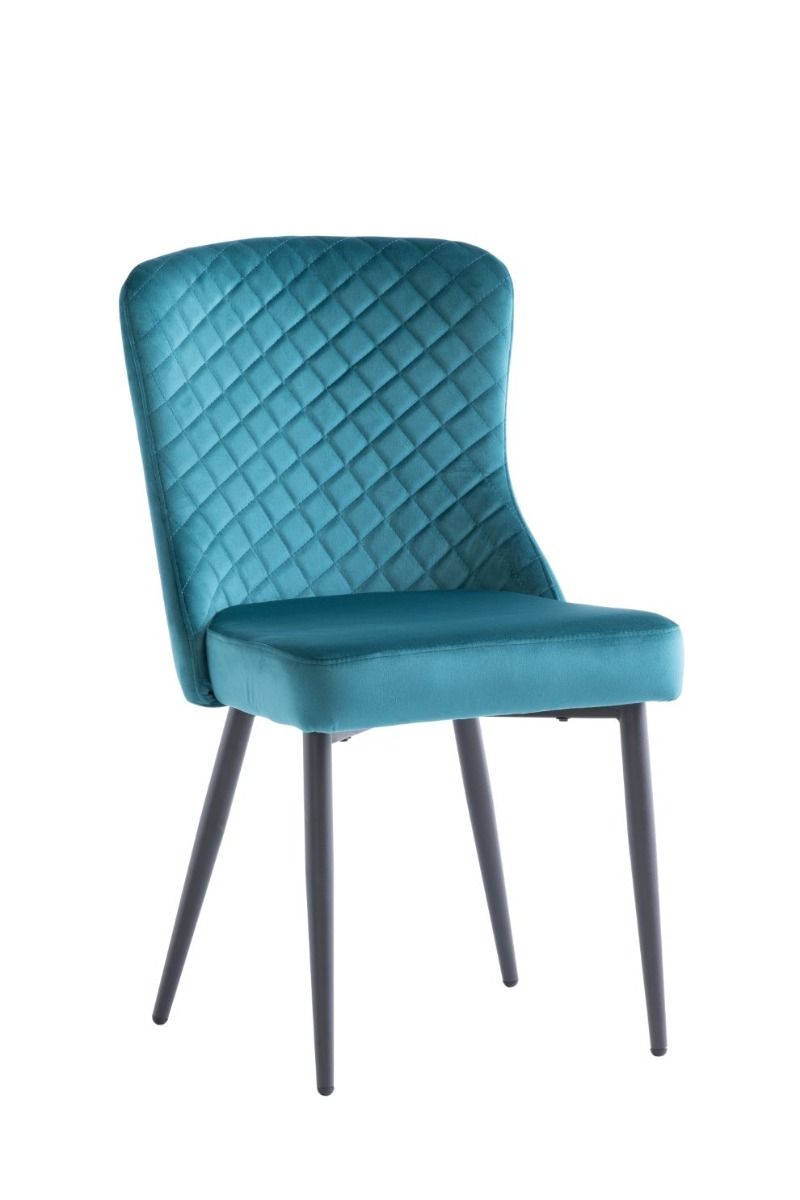 Oakwood Harley Velvet Dining Chair - Peacock