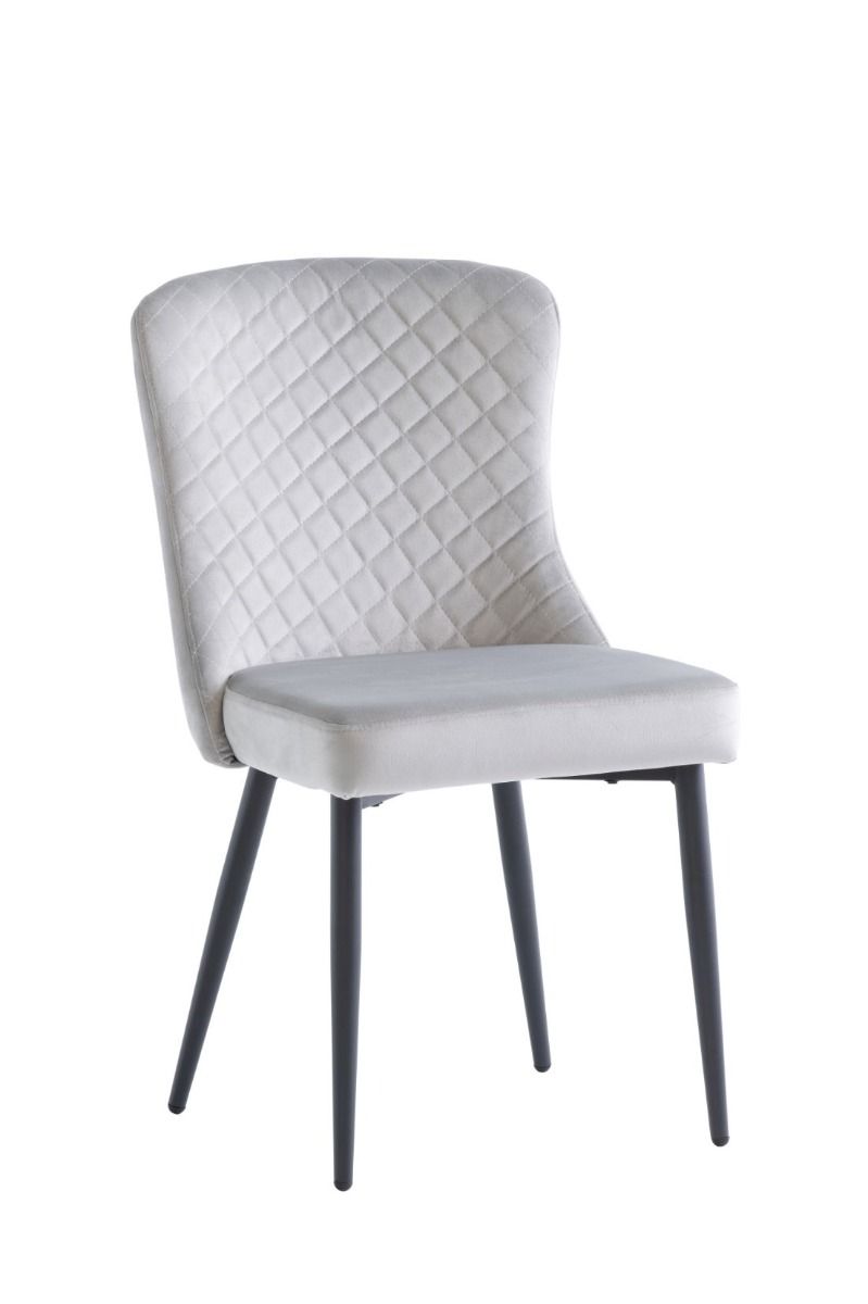 Oakwood Harley Velvet Dining Chair - Silver