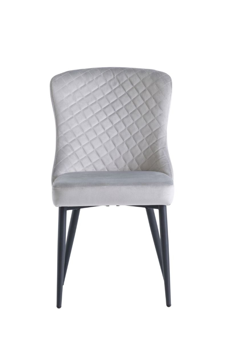Oakwood Harley Velvet Dining Chair - Silver