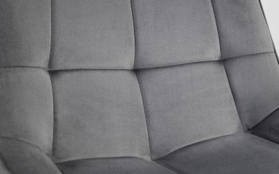 Oakwood Hadid Grey Plush Velvet Dining Chair