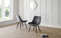 Oakwood Hadid Grey Plush Velvet Dining Chair