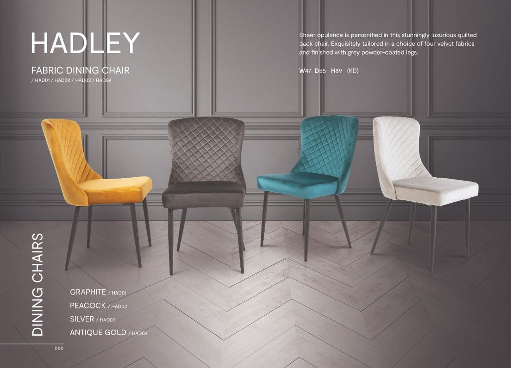 Oakwood Harley Velvet Dining Chair - Silver