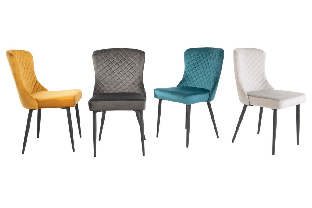 Oakwood Harley Velvet Dining Chair - Graphite