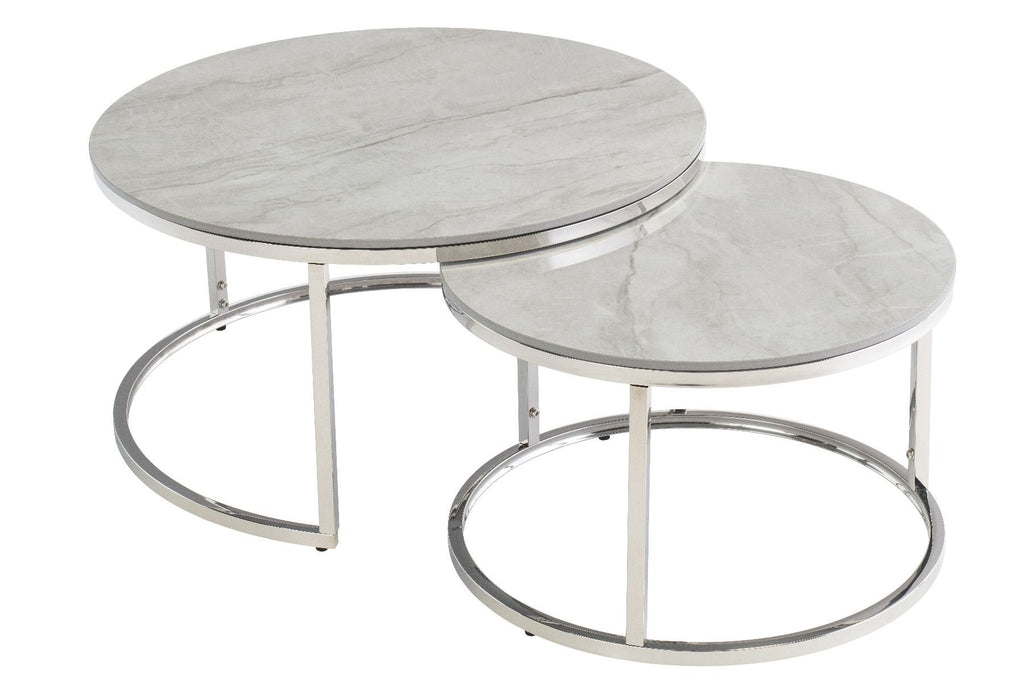 Oakwood Benson Round Coffee Table Set - Vilas Grey