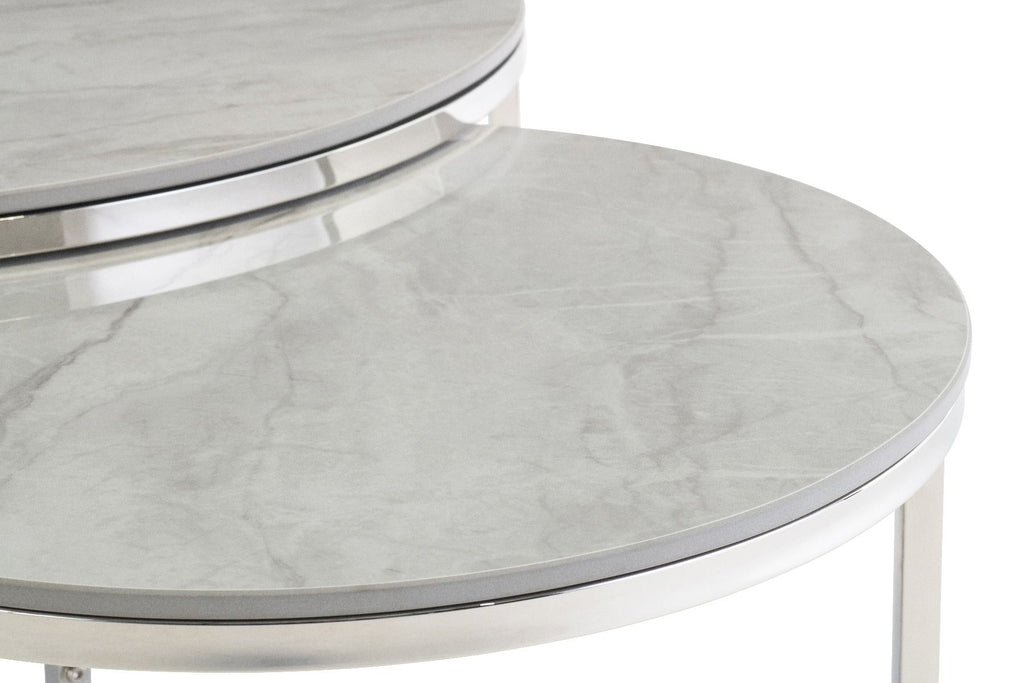 Oakwood Benson Round Coffee Table Set - Vilas Grey