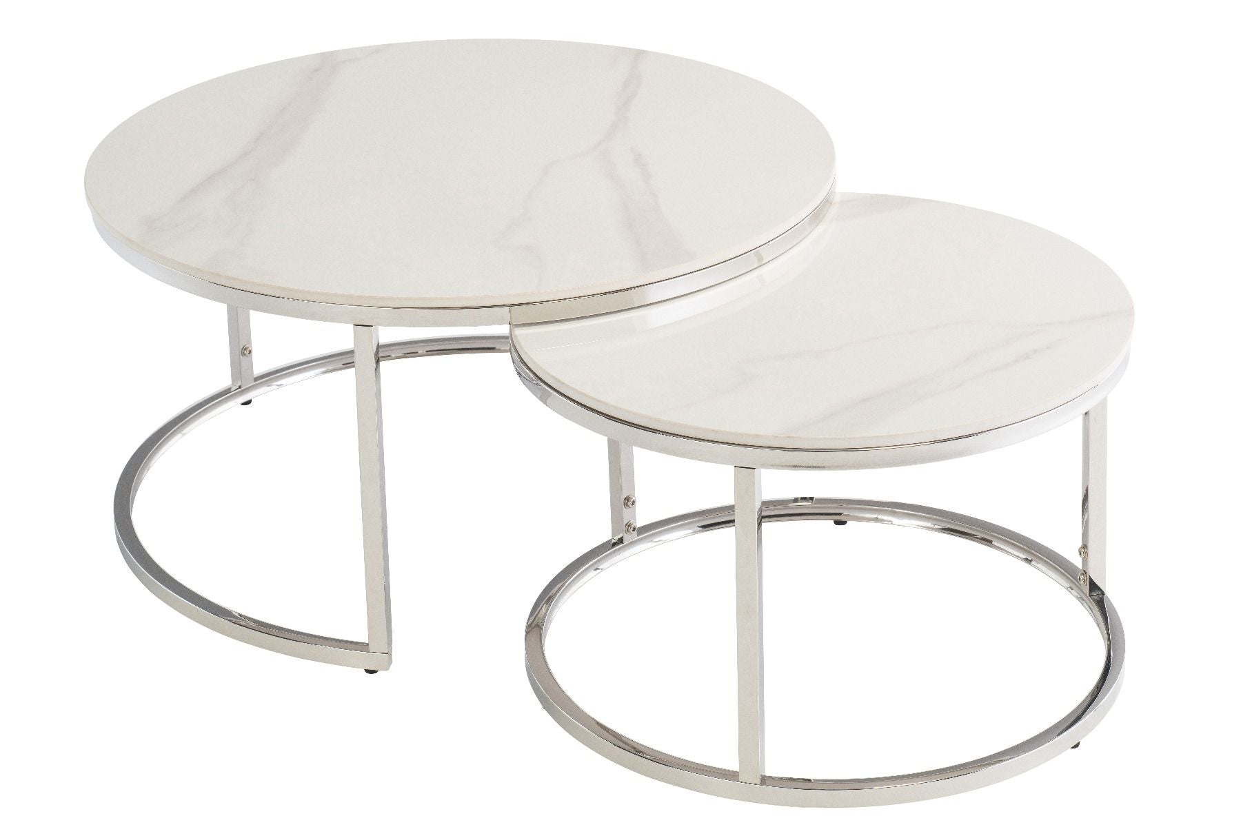Oakwood Benson Round Coffee Table Set - Italy White