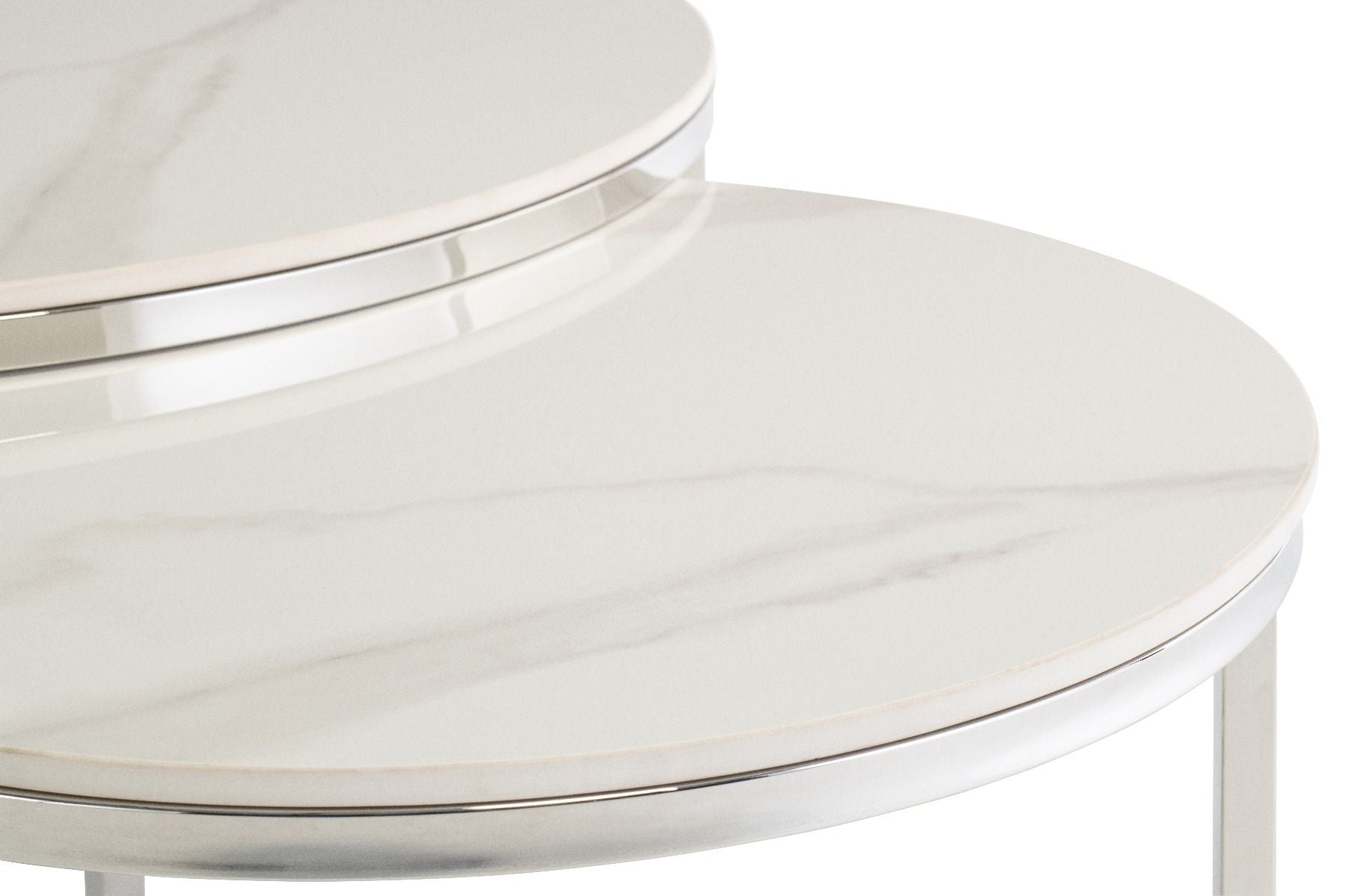 Oakwood Benson Round Coffee Table Set - Italy White