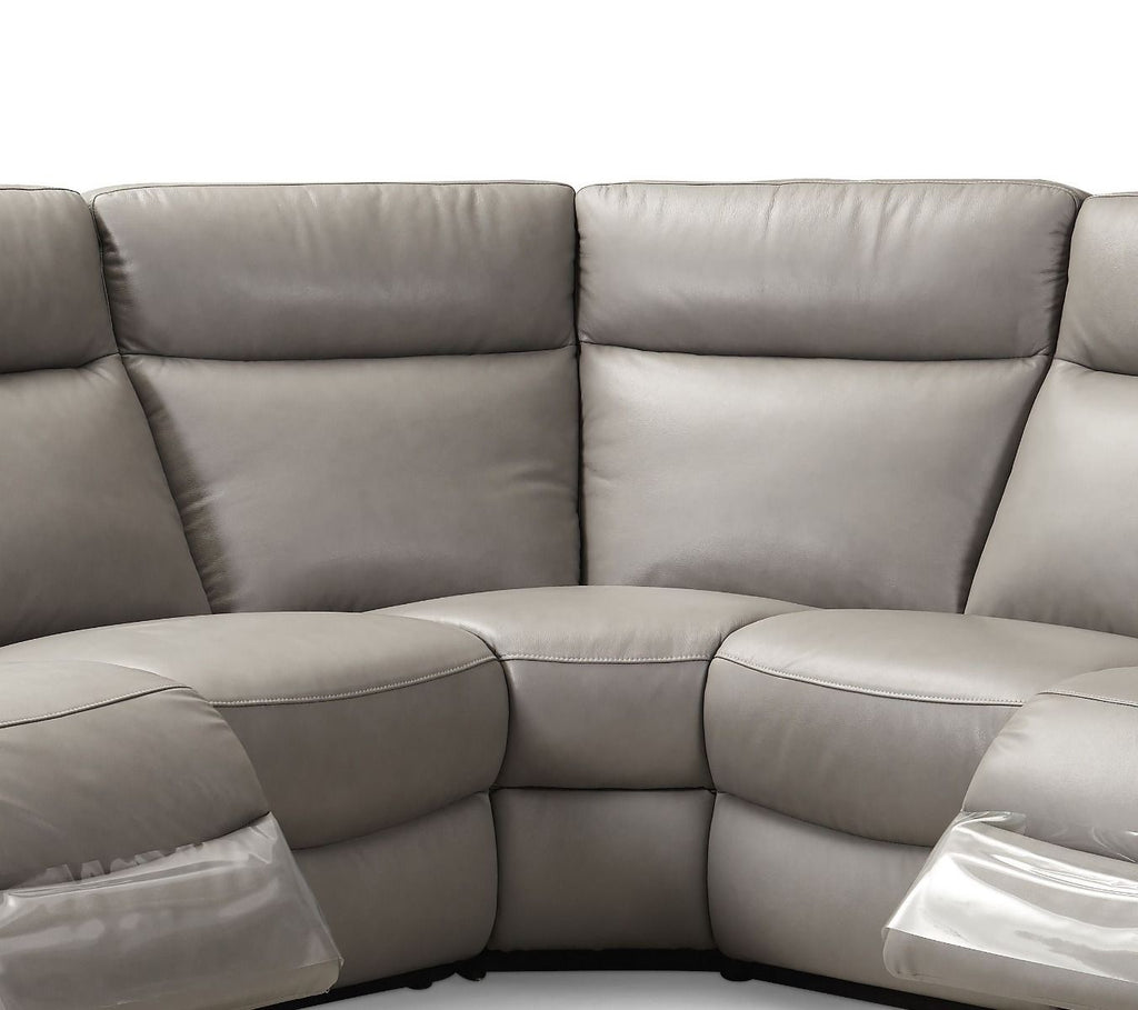 Oakwood Ancona 2 Corner 2  Grey Leather Power Recliner Sofa