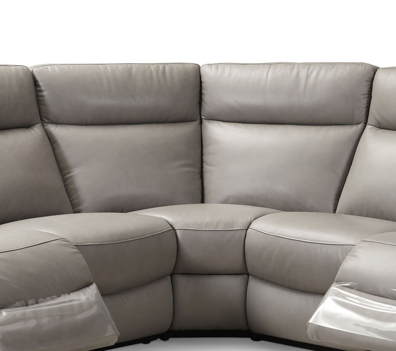 Oakwood Ancona 2 Corner 2  Grey Leather Power Recliner Sofa
