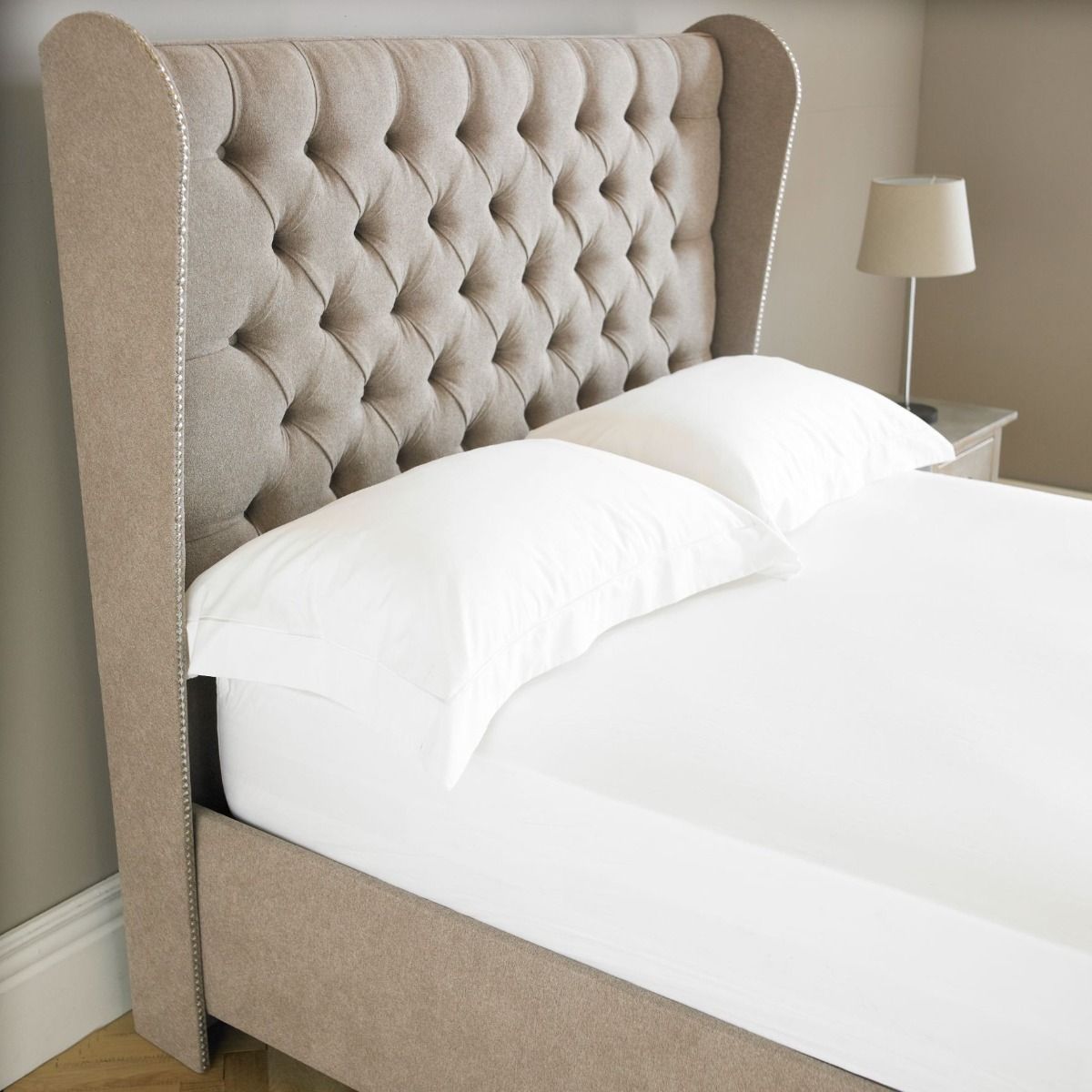 Oakwood Orianna Wingback  Fabric Upholstered Bed Frame