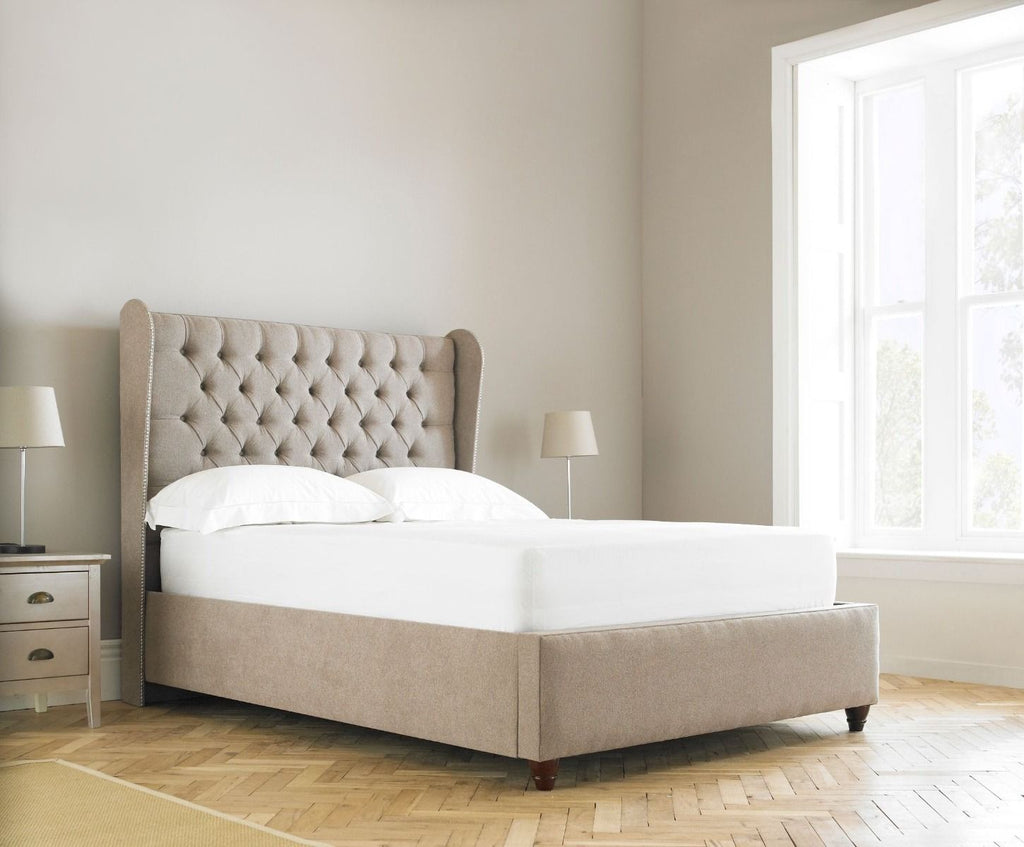 Oakwood Orianna Wingback  Fabric Upholstered Bed Frame