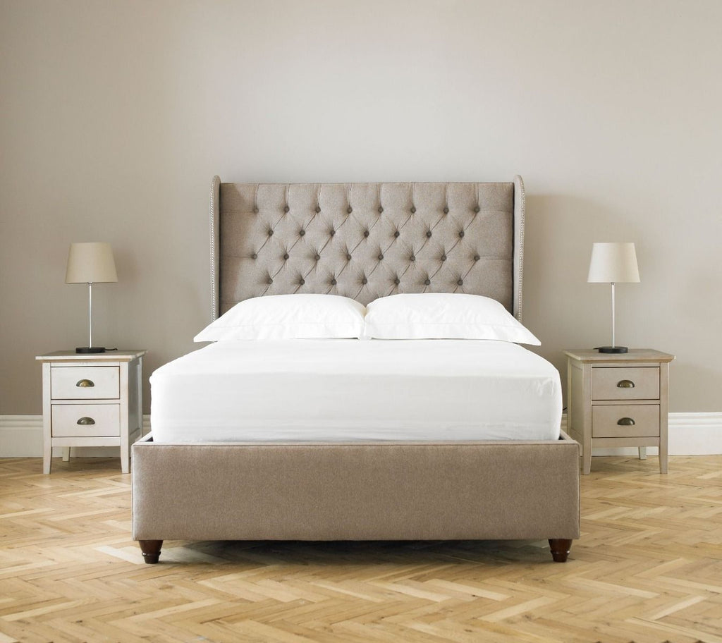 Oakwood Orianna Wingback  Fabric Upholstered Bed Frame