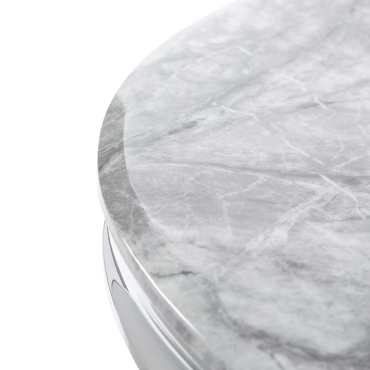 Oakwood Oracle 130cm Round Grey Marble Dining Table