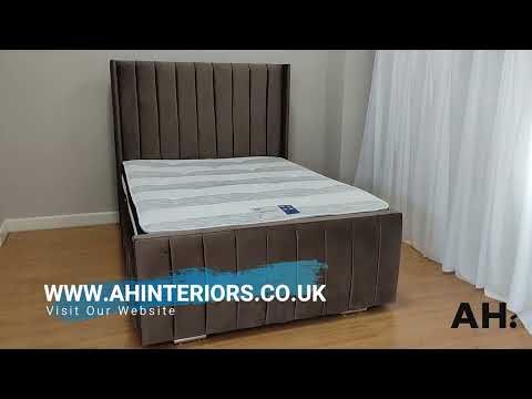 Oakwood Emma Panel Plush Velvet Upholstered Bed Frame