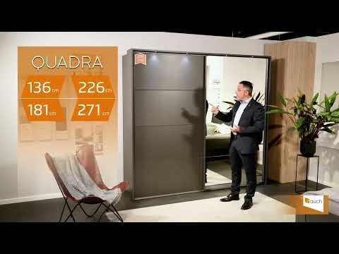 Oakwood Rauch Quadra Glass Blackberry Sliding Door Wardrobe