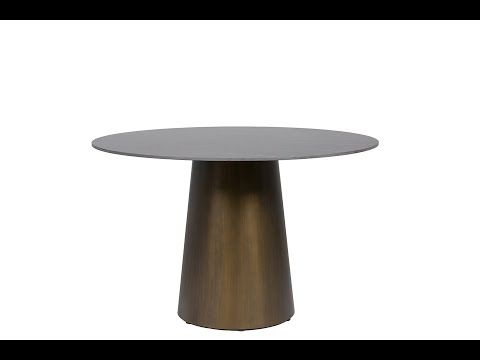 Oakwood Adam Black Sintered Stone Dining Table - 120CM