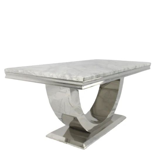 Oakwood Denver 1.8M Grey Marble Top Dining Table