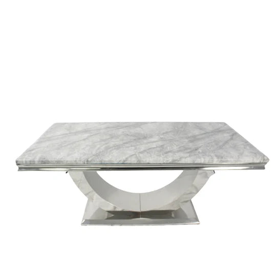 Oakwood Denver 1.8M Grey Marble Top Dining Table
