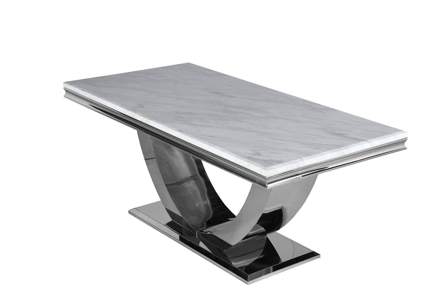 Oakwood Chelsea 1.5M Light Grey Marble Top Dining Table