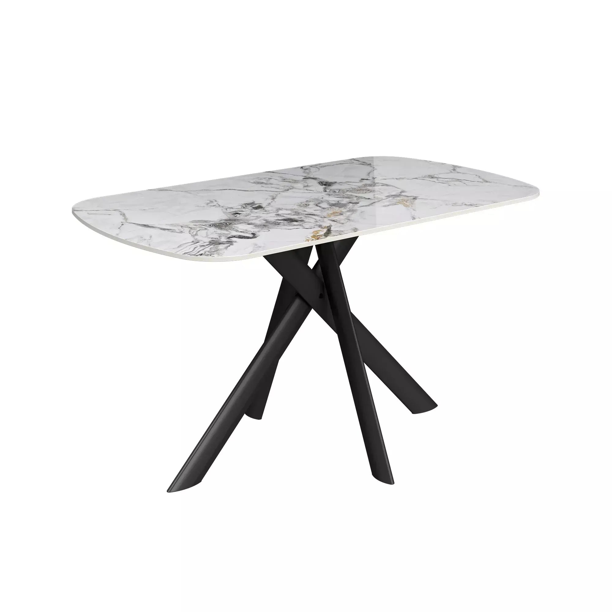 Oakwood Lazzaro 140cm White Marble Ceramic Dining Table