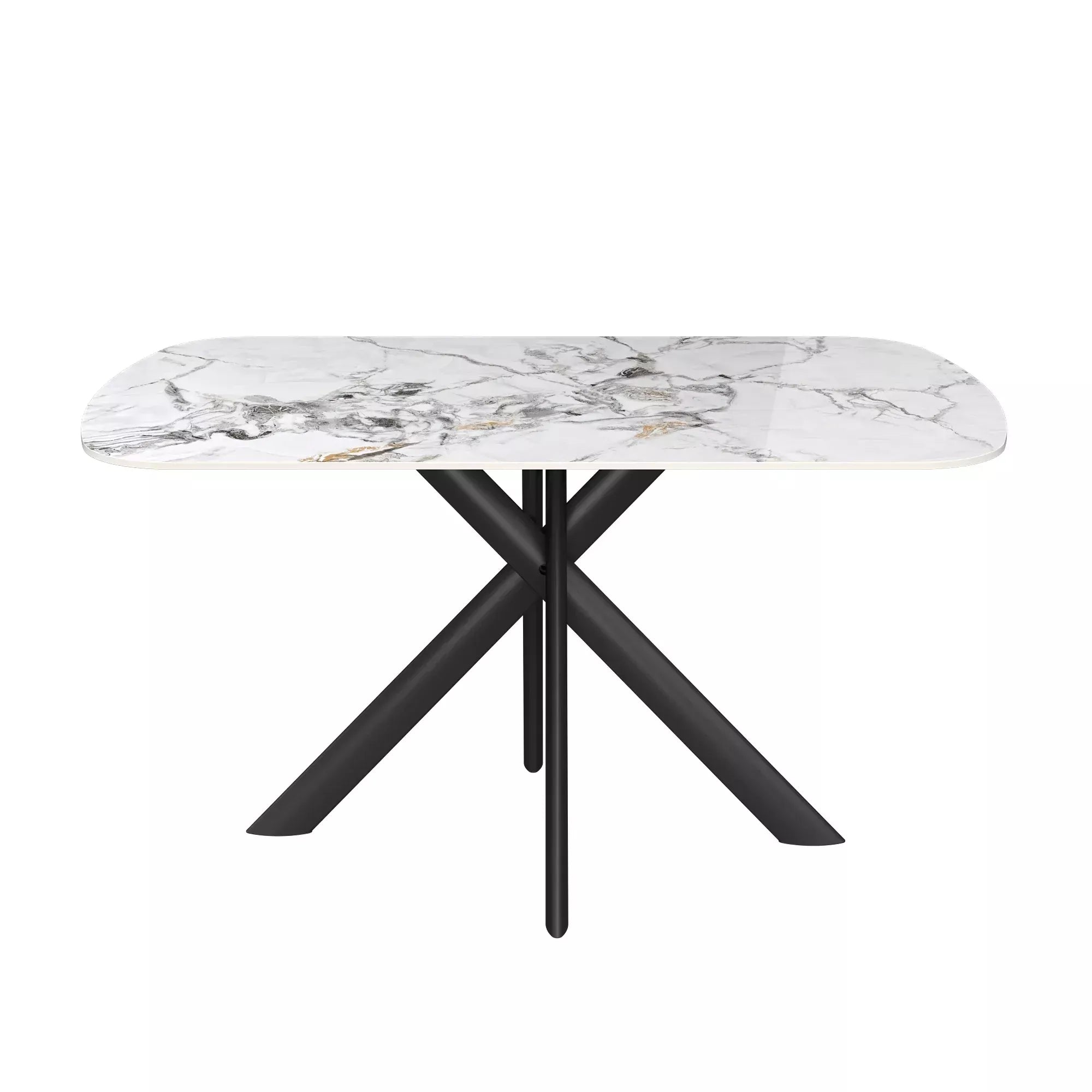Oakwood Lazzaro 140cm White Marble Ceramic Dining Table