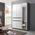 Oakwood RAUCH TUBINGEN White & Grey 3 Door Hinged wardrobe