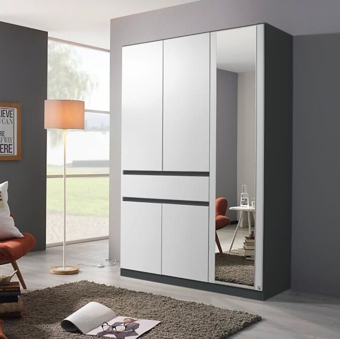 Oakwood RAUCH TUBINGEN White & Grey 3 Door Hinged wardrobe