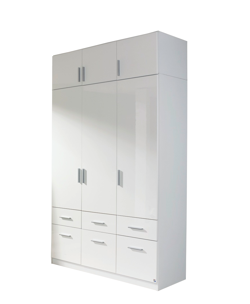 Oakwood Rauch Celle 3 Door 6 Drawer Hinged Door Combi Wardrobe With Top Unit