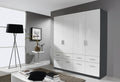 Oakwood Rauch Celle High Polish Effect Grey 4 Door Hinged Combi Wardrobe