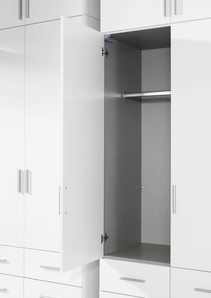 Oakwood Rauch Celle High Gloss Soft Grey Wardrobe With Drawers
