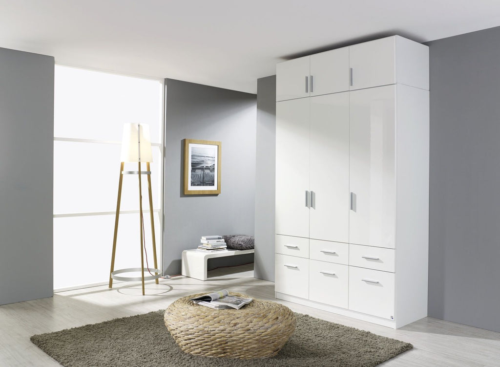 Oakwood Rauch Celle 3 Door 6 Drawer Hinged Door Combi Wardrobe With Top Unit
